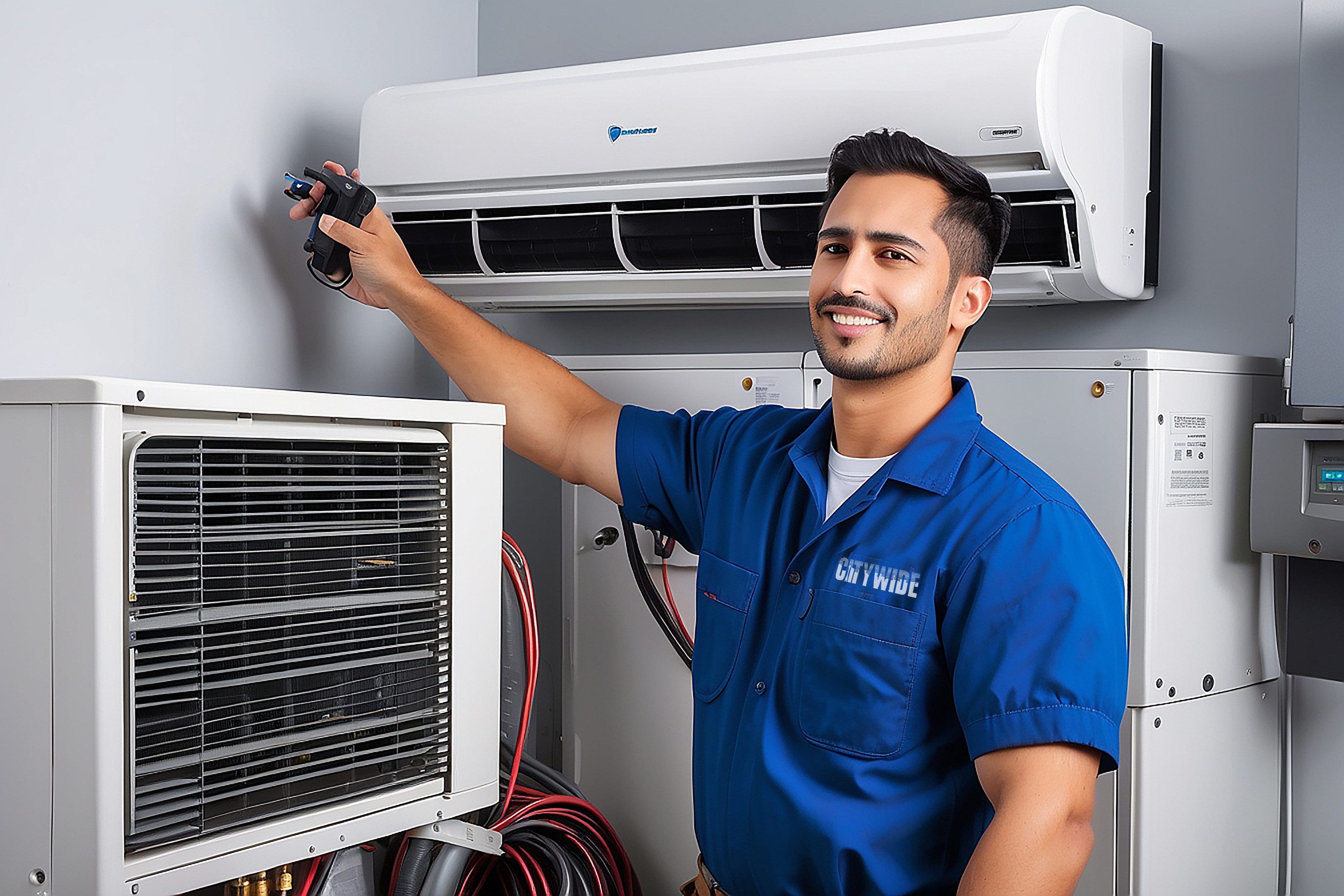 HVAC Technician Working